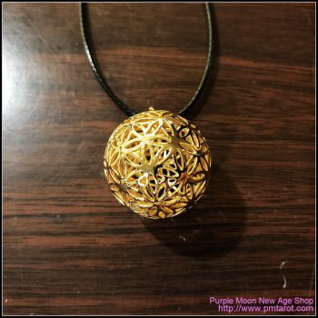 Flowers of Life Ball Gold Pendant