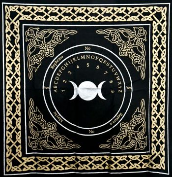 Triple Moon Pendulum/ Ouija altar cloth (24x24)