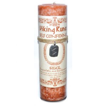 Self Confidence Pillar Candle W/ Sigel Rune Pendent