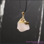 Crystal Pendant - Rose Quartz w/gold gilt Amethyst