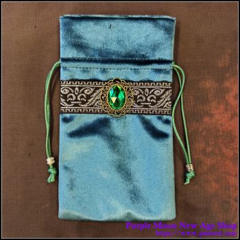Aqua Green Velvet Tarot Bag